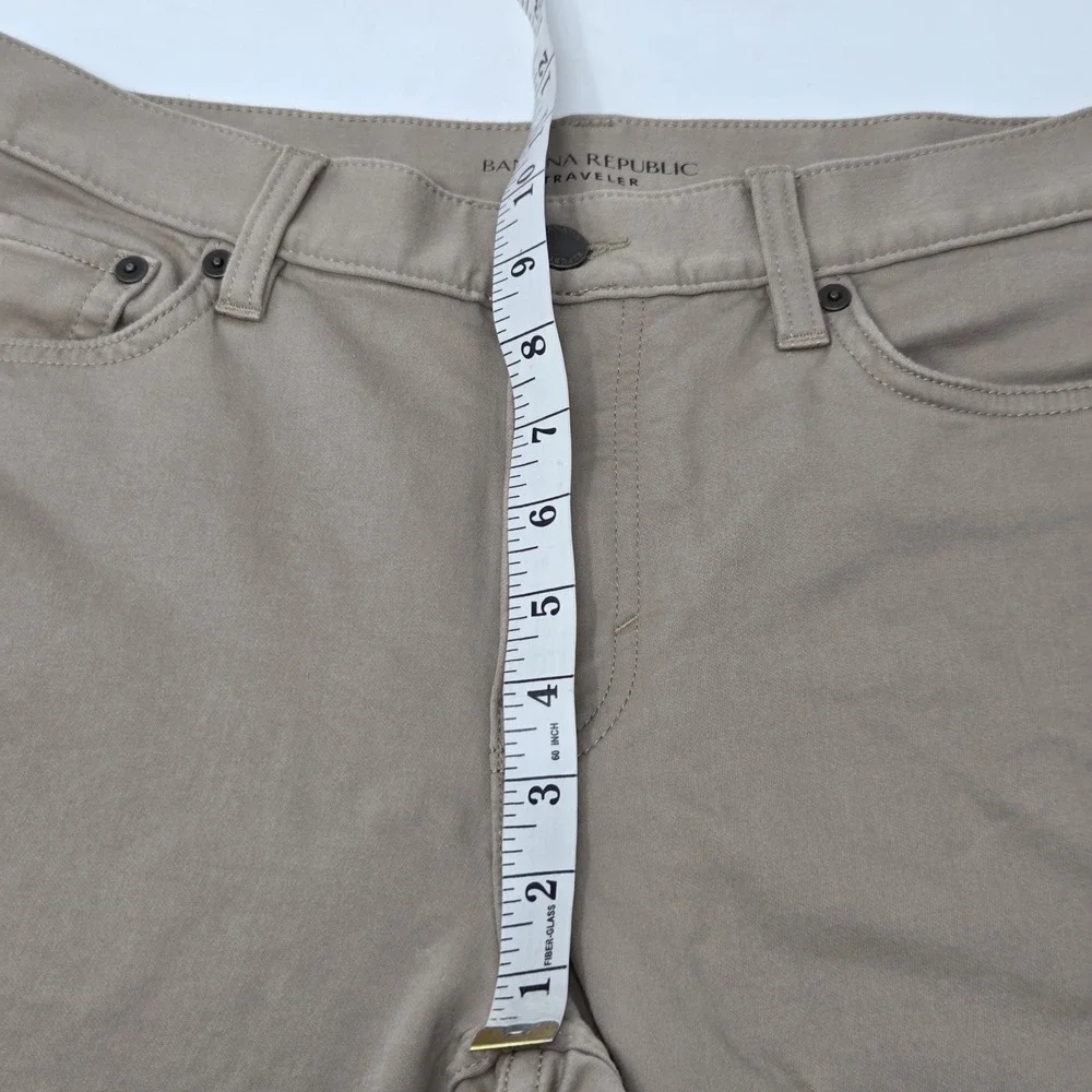 Banana‎ Republic Travel Jean Pants Mens 30x32 Brown Khaki Slim Fit Stretch